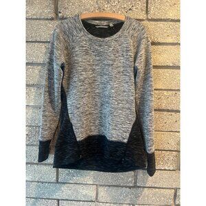 Athleta Womens Gray & Black Long Sleeve Pullover With Thumbholes M